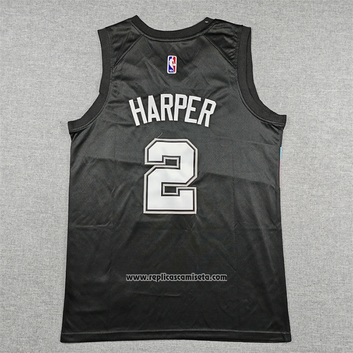 Camiseta San Antonio Spurs Dylan Harper NO 2 Ciudad 2025-26 Negro